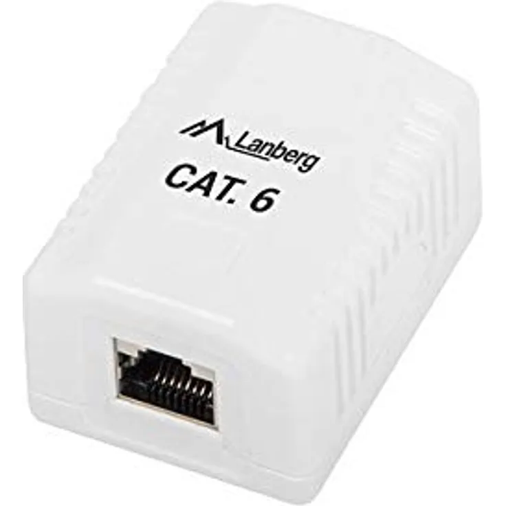 LANBERG Surface mount box 1x RJ45 Cat.6 white (OS6-0001-W)