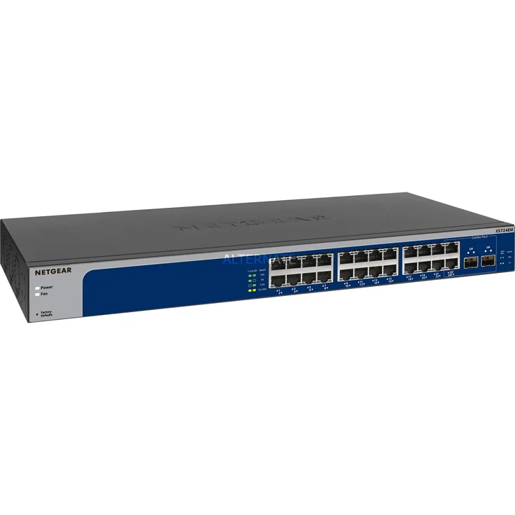 Netgear XS724EM 24-Port 10G-Multi-Gigabit LAN Switch Smart Managed Pro (mit 2x 10G-SFP+, Desktop- oder Rack-Montage mit ProSAFE Lifetime-) grau – Bild 1