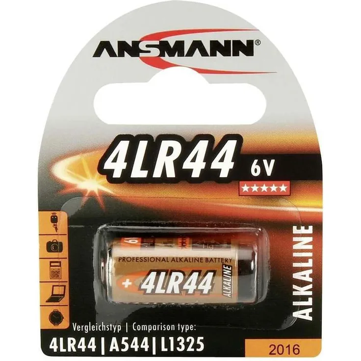 ANSMANN Alkaline Batterie 4LR44 (6V) V04034, A544, 28A Univeral-Zelle für Taschenrechner, Garagentoröffner, Alarmanlage, Funkauslöser für Kamera, Messgeräte, Klingel usw.