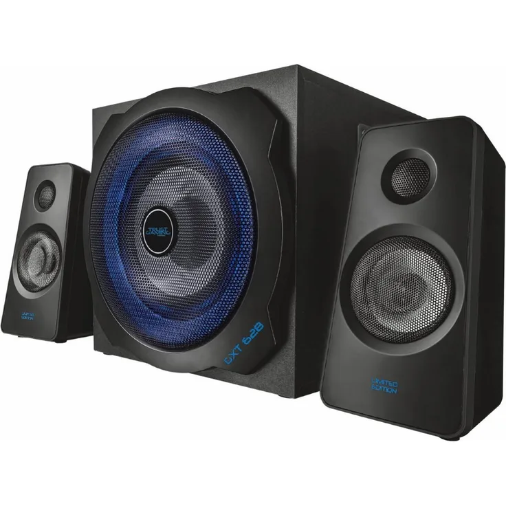 Trust GXT 628 2.1 Lautsprechersystem mit Subwoofer und LED-Beleuchtung, 120 Watt, schwarz - Preisvergleich