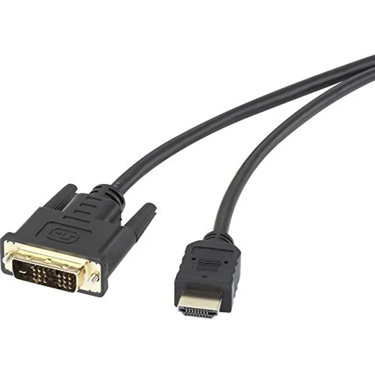 Renkforce HDMI / DVI Anschlusskabel [1x HDMI-Stecker - 1x DVI-Stecker 18+1pol.] 1.8m Schwarz