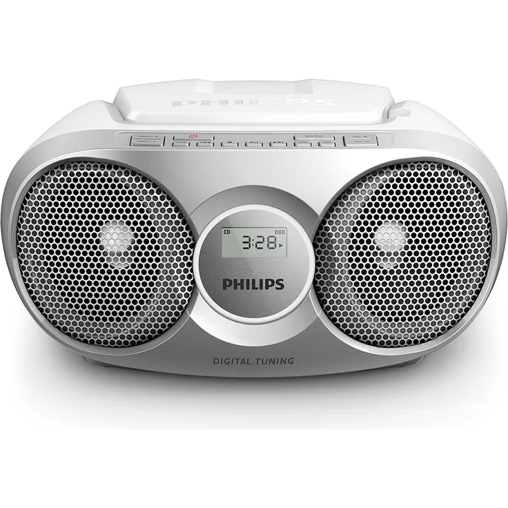 Philips AZ215S CD-Soundmachine (Digital UKW, Audioeingang, 3 Watt, leicht bedienbar) silber