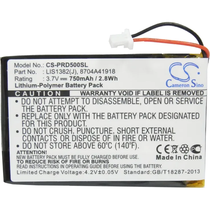 Cameron Sino Ersatzakku - CS-PRD500SL - SONY Portable Reader PRS-500 - 1-756-769-11 - 3,7 Volt 750mAh Li-Polymer