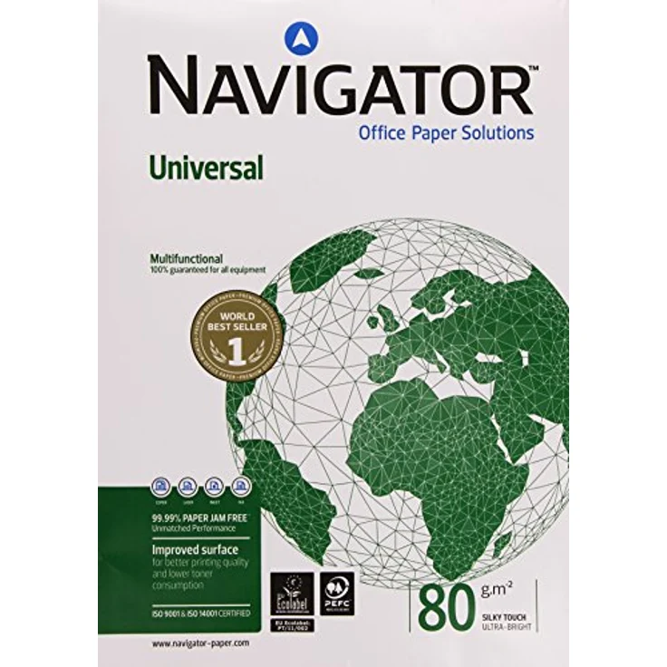 Navigator Universal-Papier, multifunktional, geriffelt, 80 g-m², A3, Weiß, 500 Blatt – Bild 1