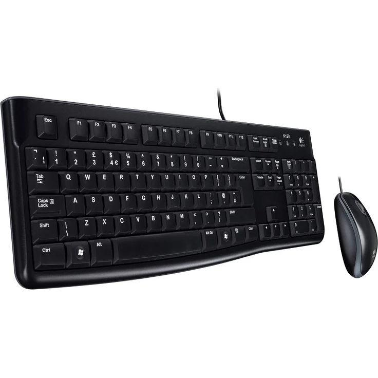 Logitech MK120 Kabelgebundenes Tastatur-Maus-Set, Optische Maus, USB-Anschluss, PC-Laptop, Deutsches QWERTZ-Layout - schwarz – Bild 1