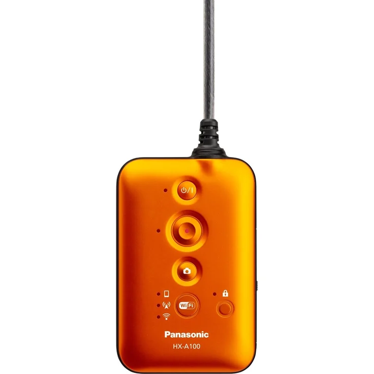Panasonic HX-A100E-D tragbare Mini-Kamera für Sport (5,3 Megapixel BSI-Sensor, WiFi, USB 2.0, bis 1,5 m wasserdicht) orange – Bild 2