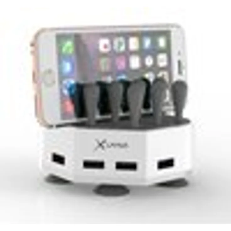 XLayer Ladegerät Family Charger Mini 4-Port USB weiß-grau weiß