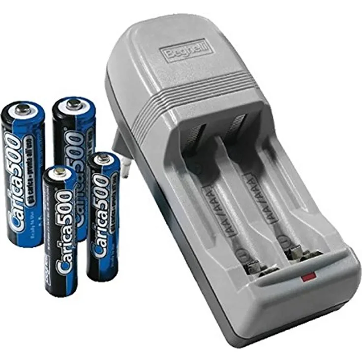 Beghelli Carica500 AC AA,AAA - Ladegeräte für Haushaltsbatterien (AC, AA,AAA, Grau, Indoor Batterieladegerät, 230 V, 50 Hz)