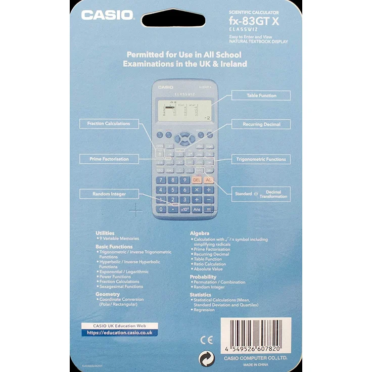 New Casio FX-83GTX Wissenschaftlicher Taschenrechner, blau – Bild 4