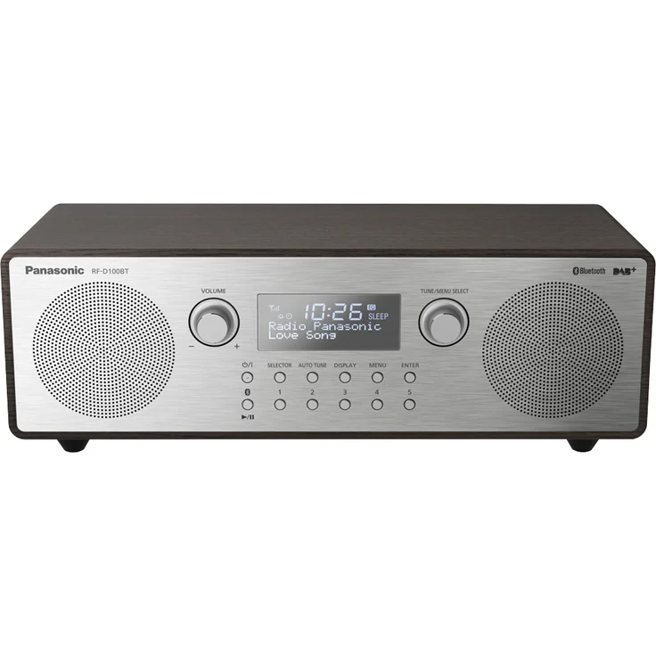 Panasonic RF-D100BTEGT Digitalradio im Retro-Design (Stereo Klang, DAB+, UKW Tuner, Netz- und Batteriebetrieb, Bluetooth, AUX) Braun-Silber – Bild 2