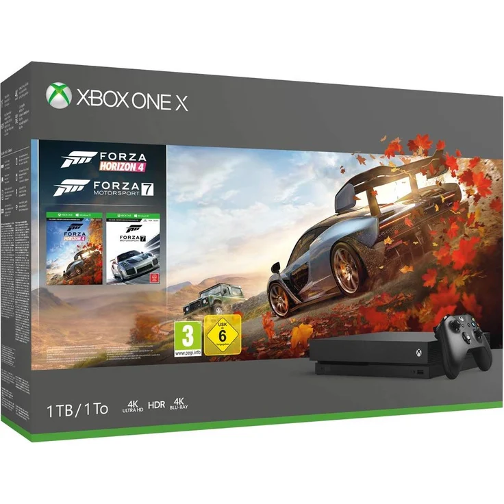 Microsoft Xbox One X Schwarz 1TB Bundle inkl. Forza Horizon 4 + Forza Motorsport 7 – Bild 1