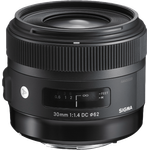 Sigma 30mm F1,4 DC HSM Art Objektiv (62mm Filtergewinde) für Sony A-Objektivbajonett