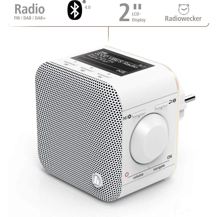 Hama DR40BT Digitalradio mit Bluetooth, LCD-Display, Wecker, geeignet für Bad, weiß – Bild 3