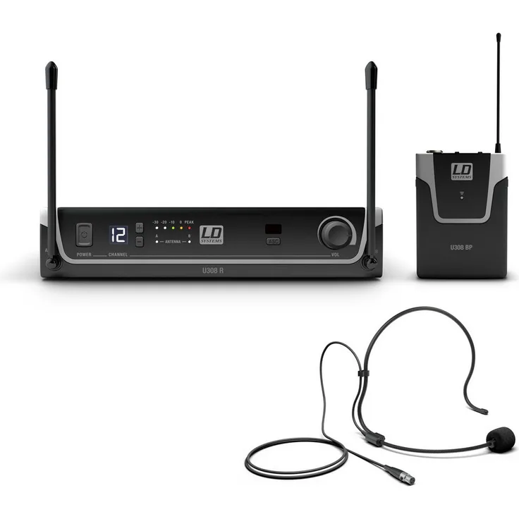 LD Systems U308 BPH Funksystem mit Bodypack und Headset - 863-865 MHz + 823-832 MHz