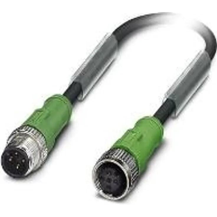 Phoenix 1500402 - Signalkabel (10 m, M12, Male Connector-Female Connector, Schwarz, Grau, USA)