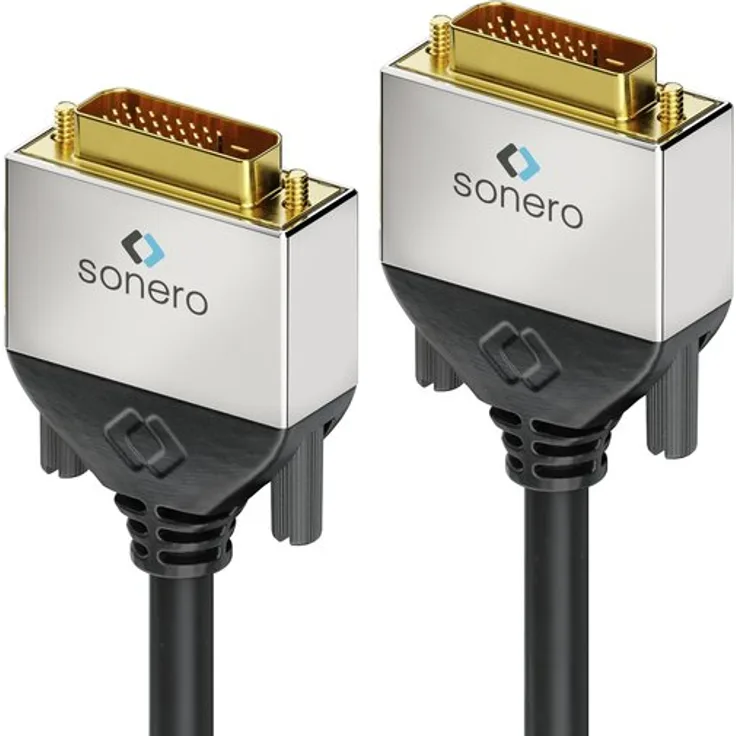 sonero Premium Dual Link DVI Kabel, 10,0m, WQXGA (2560x1600), schwarz