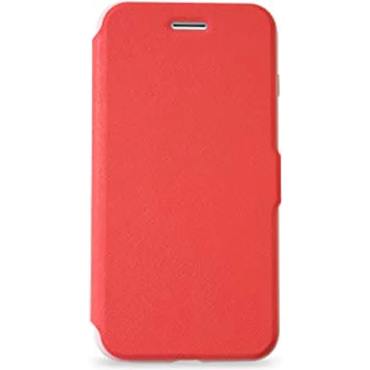KMP Bookcase für iPhone 8 Plus - rot - Schutzhülle-Klapphülle aus veganem Leder - individuell verstellbare Standfunktion + extra Kartenfach