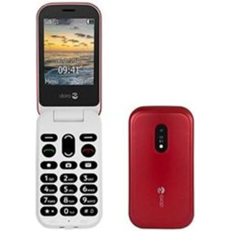 Doro 6040 Handy 2,8 Zoll-Display, Rot/Weiß