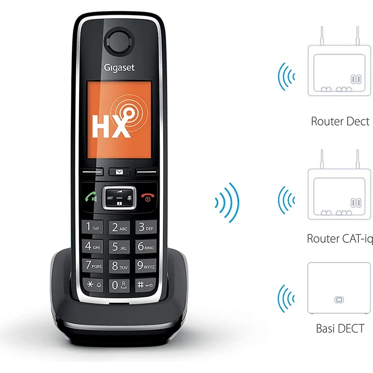Gigaset C530HX Telefon - Schnurlostelefon - Mobilteil - mit großem TFT-Farbdisplay - für DECT - CATiq Router - mit Freisprechfunktion, Schwarz – Bild 3