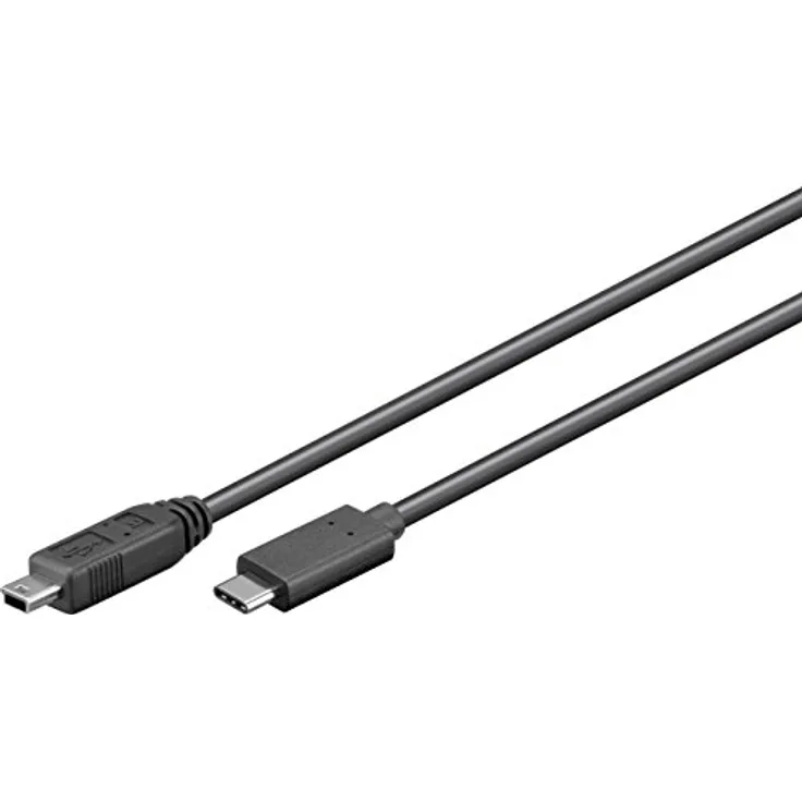 Goobay 67989 USB 2.0 Kabel USB-C auf Mini-B 2.0, Schwarz