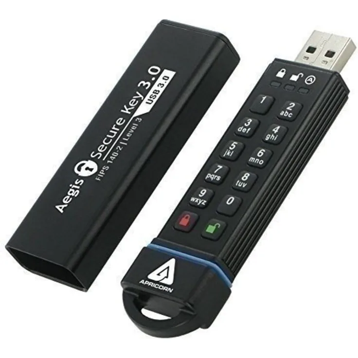 Apricorn Aegis Secure Key 3.0 - USB-Flash-Laufwerk - verschlüsselt - 120 GB - USB 3.0