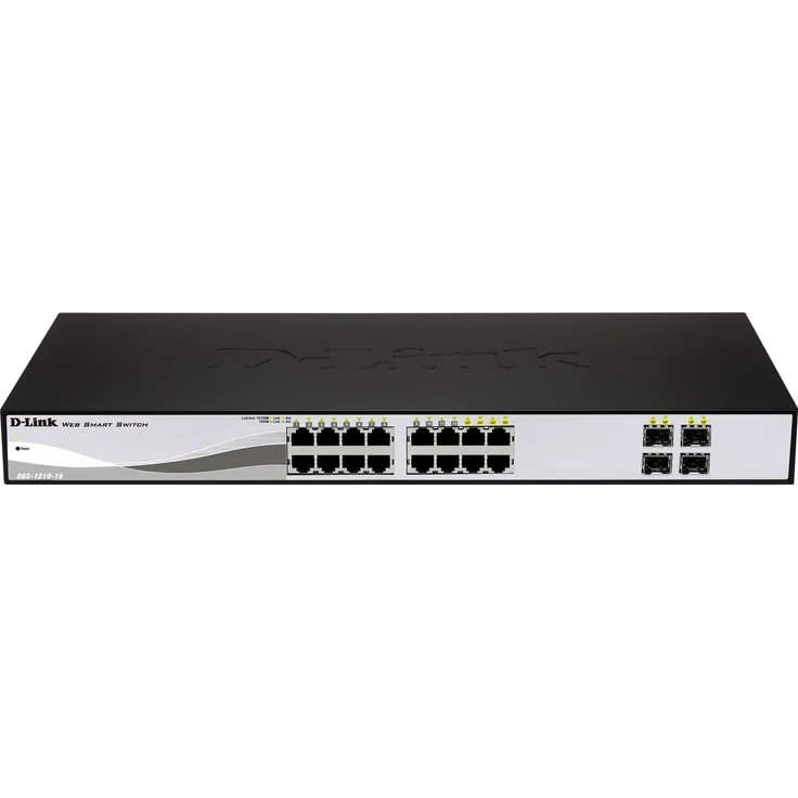 D-Link DGS-1210-16 16-Port Smart Gigabit Switch (12 x 10-100-1000 Mbit-s TP (RJ-45) Ports und 4x Mini GBIC (SFP) Slots) – Bild 2