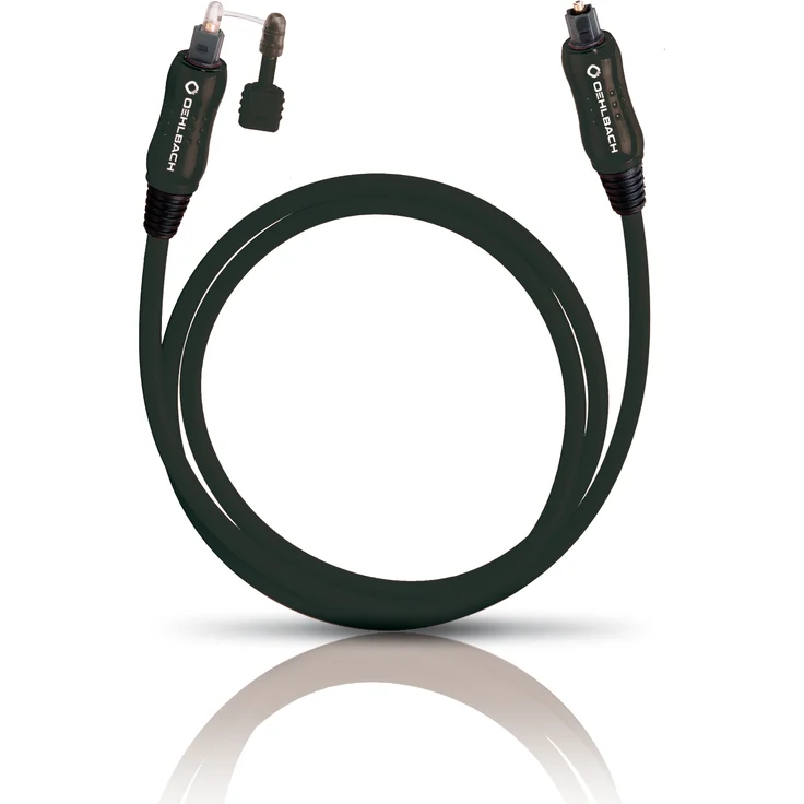 Oehlbach Opto Star Black | hochwertiges & flexibles optisches Digitalkabel Toslink mit 3,5 mm LWL-Klinken Adapter | schwarz 1m – Bild 1
