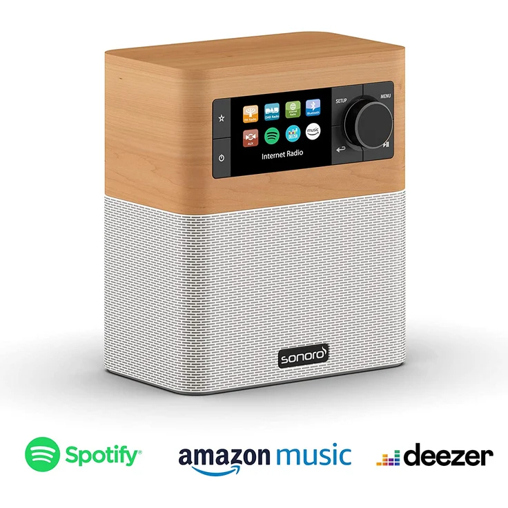 Sonoro sonoroSTREAM (2019) Internetradio mit Bluetooth, WLAN, TFT-Display, Wecker, silber, braun - Preisvergleich – Bild 2