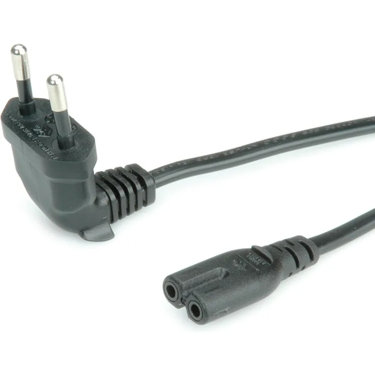 ROLINE 19072093 Netzkabel Euro-Stecker auf C7, 2-polig, 1,8m schwarz