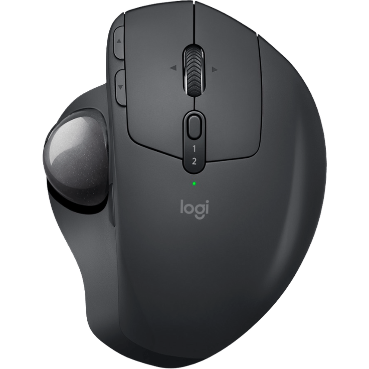 Logitech MX Ergo Kabellose Ergonomische Trackball-Maus, 2.4 GHz Verbindung via Unifying USB-Empfänger, 4-Monate Akkulaufzeit, Verstellbarer Winkel, Multi-Device, PC-Mac-iPadOS (910-005179) – Bild 1