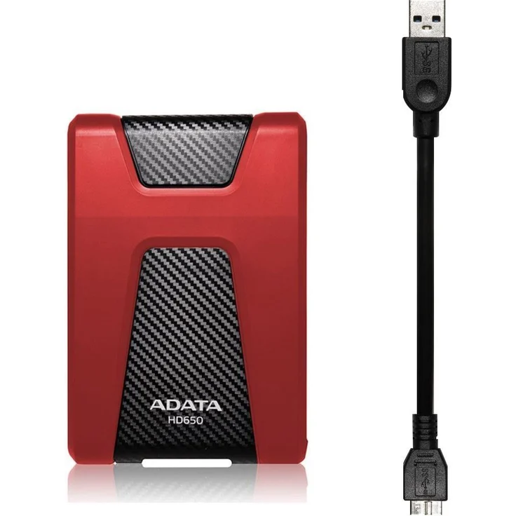 ADATA DashDrive Durable HD650 - Festplatte - 1 TB - extern (tragbar) - 2.5 Zoll (6.4 cm) - USB 3.0 - Rot (AHD650-1TU3-CRD) – Bild 4