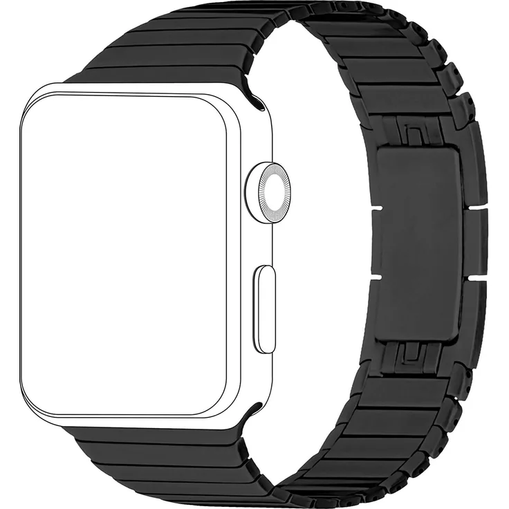 Topp - Armband Apple Watch 42/44 mm, Metal, black