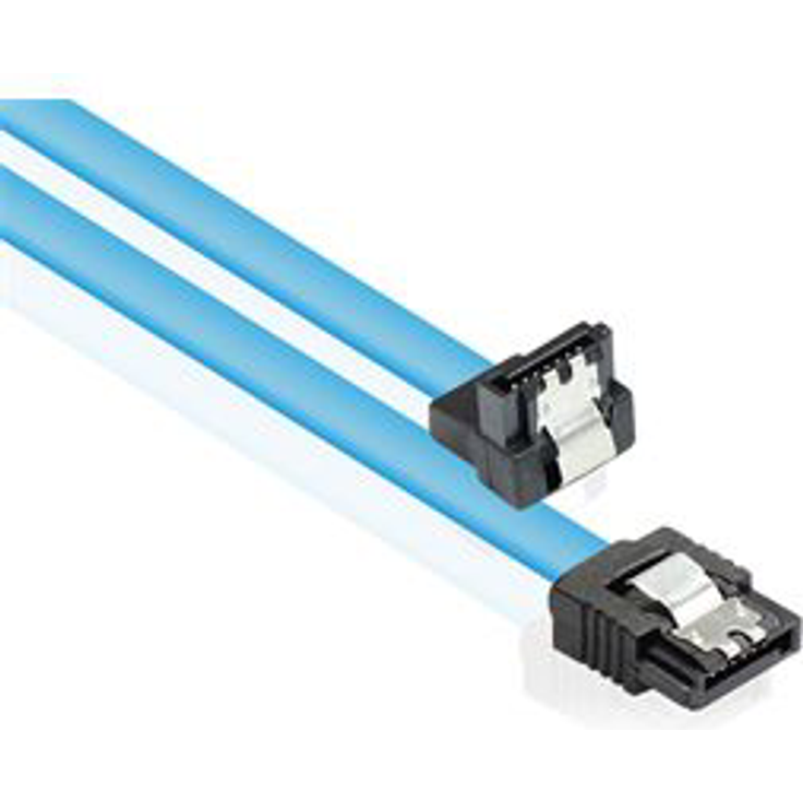 Good Connections PREMIUM SATA 3 SSD HDD Kabel mit Verriegelungsschutz - Arretierung - einseitg gewinkelt - blau, 0,7 m
