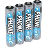 ANSMANN Akku AAA Micro 800 mAh 1,2V NiMH für Schnurlostelefon 4 Stück - Wiederaufladbare Batterien mit geringer Selbstentladung maxE - Akkus ideal für Haustelefon schnurlos - Rechargeable Battery