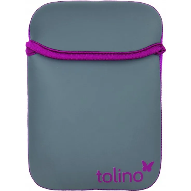Tolino Neopren Schutztasche universell z.B. für Shine, Vision, Vision 2 grau / beere