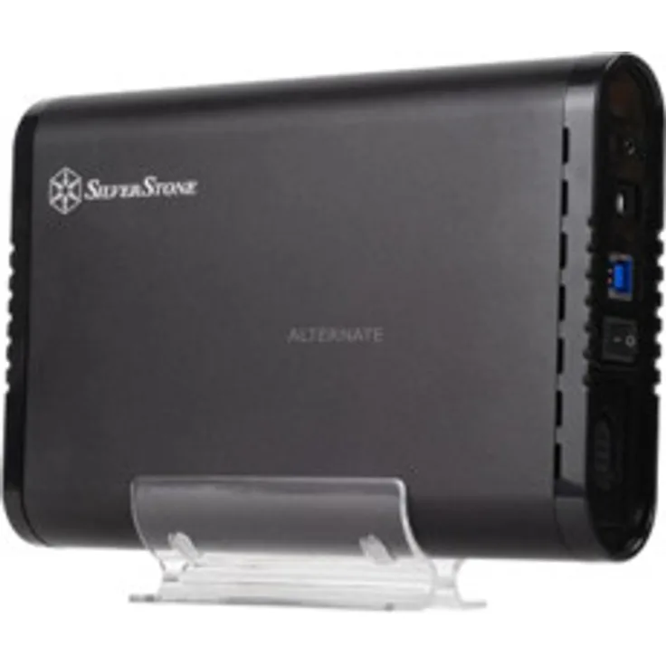 SilverStone SST-TS07 - Mobiles USB 3.0 Super-Speed Festplatten-Gehäuse für 3,5'' SATA III-HDDs oder SSDs, schwarz