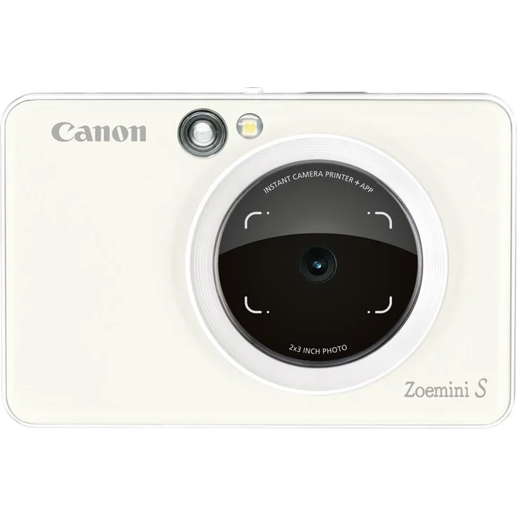 Canon Zoemini S Sofortbildkamera digital 8 MP (Sucher, Ringblitz- LED Blitz, Micro SD Kartenslot, Print App, ZINK-Druck tintenfrei, Sofortdruck, Fernauslöser), weiß – Bild 1