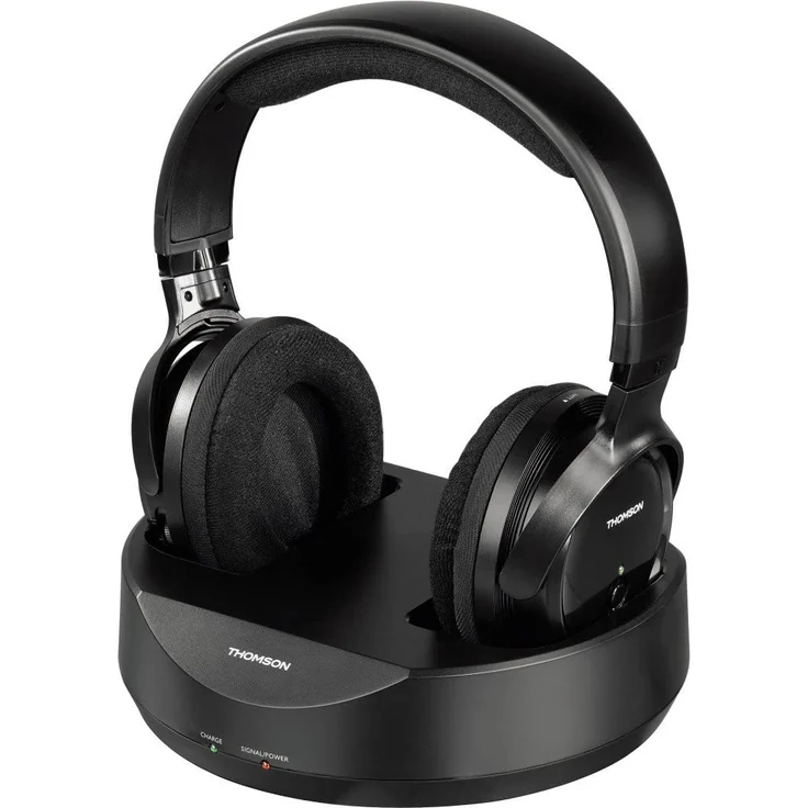 Thomson Funkkopfhörer WHP3001BK mit Ladestation Over-Ear-Kopfhörer, schwarz – Bild 2
