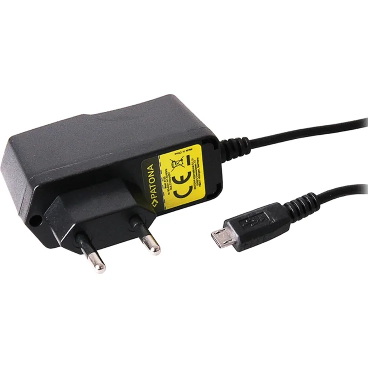 PATONA Reiseladegerät Micro-USB 5 V 2,1 A, schwarz