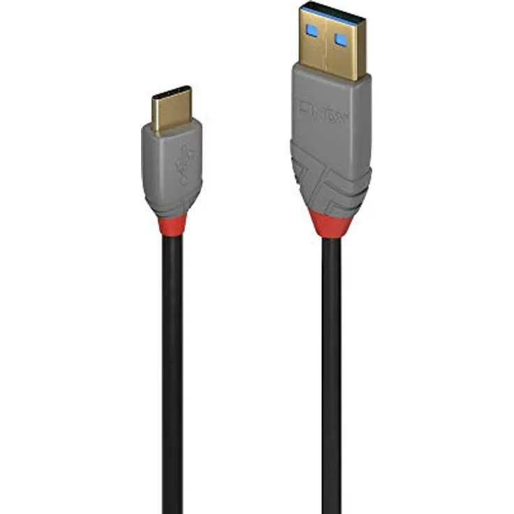 LINDY 36888 3m USB 2.0 Typ A an C Kabel, Anthra Line Anthrazit