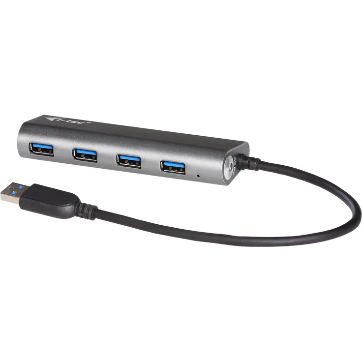 i-tec USB 3.0 Metal Charging HUB 4 Port mit Netzadapter, 4x USB 3.0 Ladeport, Ideal für Notebook Ultrabook Tablet PC, Windows Mac, Aluminium Design HUB