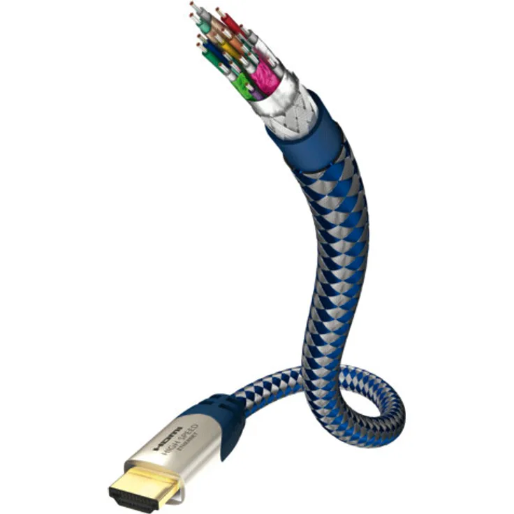 inakustik ? 0042303 ? Premium High Speed HDMI 2.0b Kabel mit Ethernet | Für die Übertragung von Ultra HD Signalen | 3m in Blau | 2160p - 4K50-60Hz - Audio Return Channel - HDR-Support - HD Audio