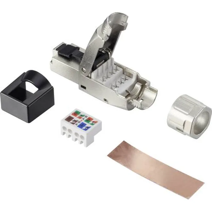 Renkforce RJ45 Stecker CAT 8.1 8P8C Stecker Feldkonfektion (werkzeuglos) Silber RF-4495306