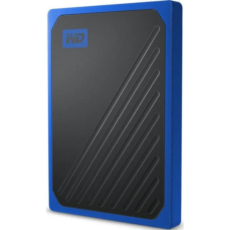 WD My Passport Go WDBMCG5000ABT - Solid-State-Disk - 500 GB - extern (tragbar) - USB 3.0 - Schwarz mit kobaltblauer Verzierung (WDBMCG5000ABT-WESN)