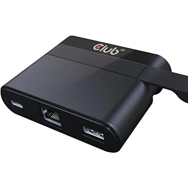 Club 3D CSV-1530 Adapter, USB 3.0 Typ C auf LAN-USB 3-USB-C MiniDock schwarz – Bild 1