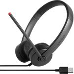 Lenovo 100 Stereo Headset USB schnurgebunden, Stereo On Ear Schwarz