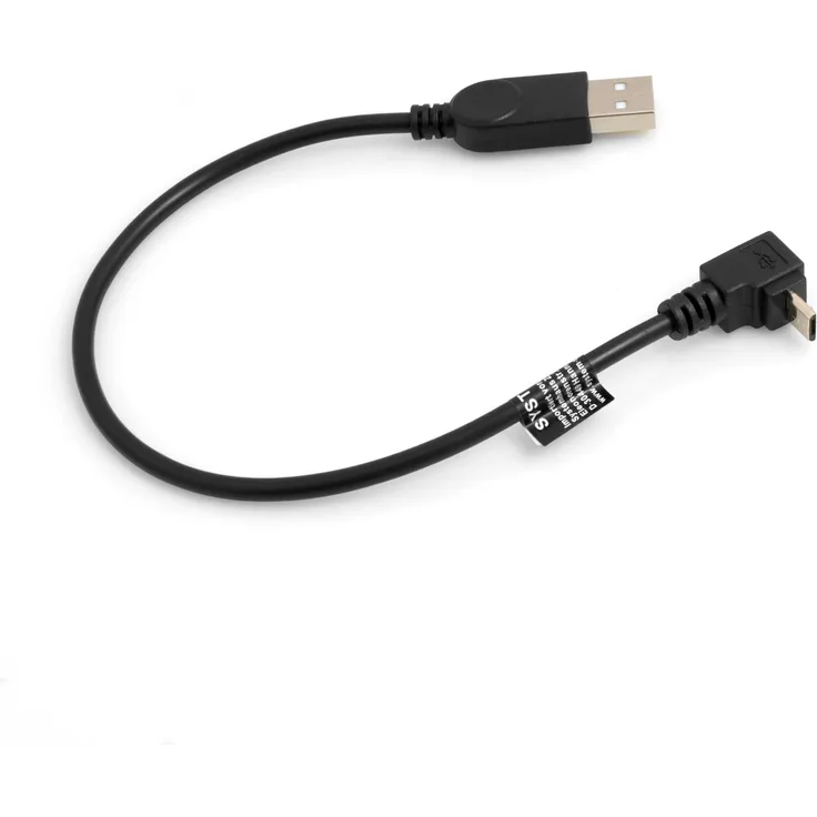 SYSTEM-S Micro USB Kabel 90° Grad aufwärts gewinkelt Winkel Adapter Datenkabel Ladekabel 27 cm