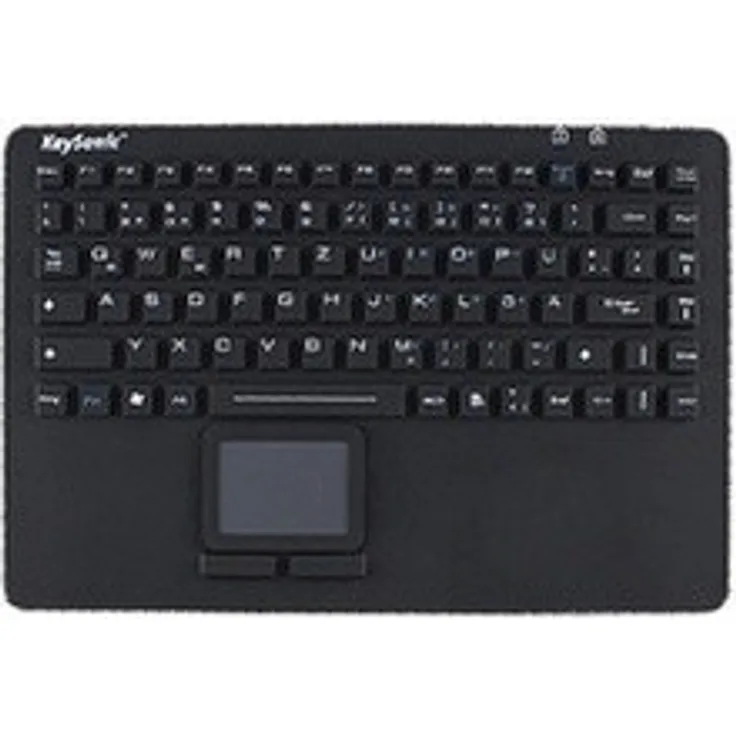 KeySonic KSK-5230 Iudustrietastatur Silikontastatur mit Touchpad deutsches Layout QWERTZ wasserdicht staubfest antimikrobisch IP68 NEMA 4X schwarz