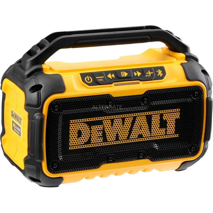 Dewalt Bluetooth Akku-Lautsprecher DCR011 (Stereo, extrem robust, mit Überrollbügel, AUX-Eingang 3,5 mm, alle XR Li-Ion Schiebe-Akkus von Dewalt einsetzbar, ohne Akku und Ladegerät) – Bild 1