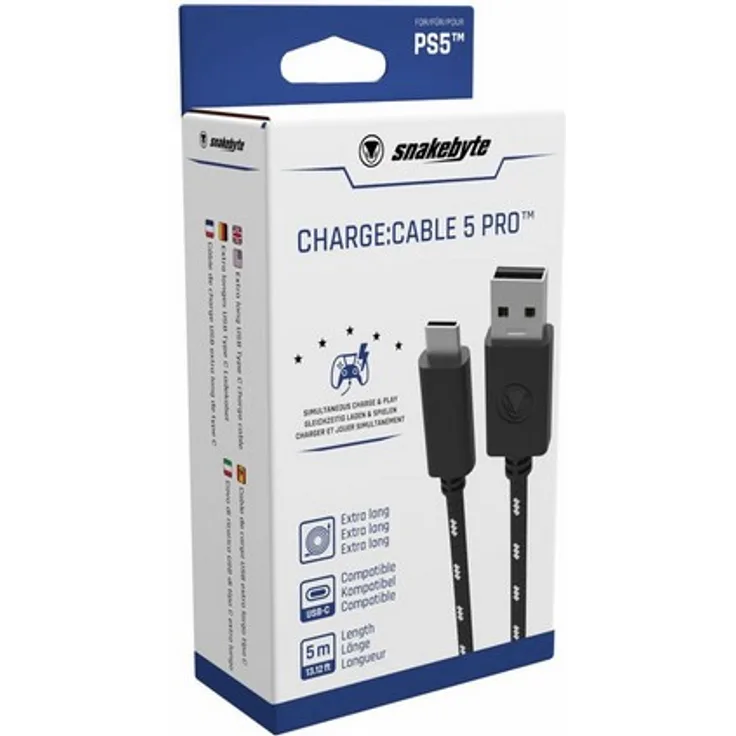 Snakebyte CARGE:CABLE 5 PRO, 5m, Mesh-Kabel für PS5